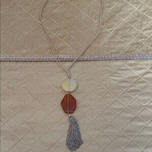 J. Jill Beige and Brown Geometric Pendant Necklace